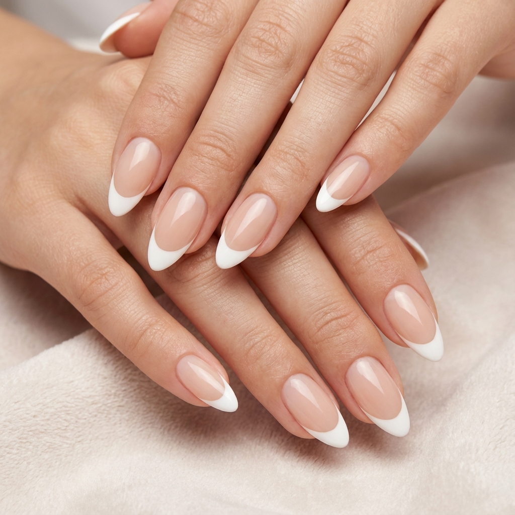 Diseño de uñas elegante con francés clásico